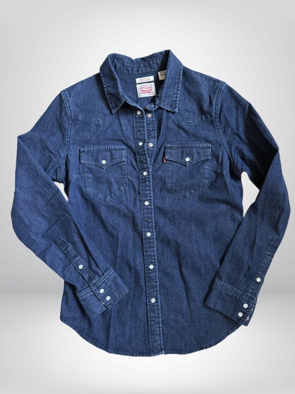 Levis western pearl snap denim fitted women's shirt